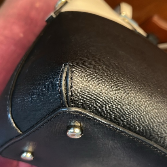 Kate Spade   Dome top Satchel   Color block beige/black  Crossbody  Cedar Street - Picture 10 of 16